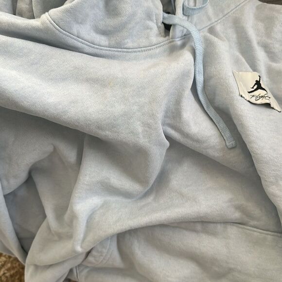Jordan | Essential Loose Fit Fleece Hoodie in Baby Blue | 3X - Picture 7 of 9